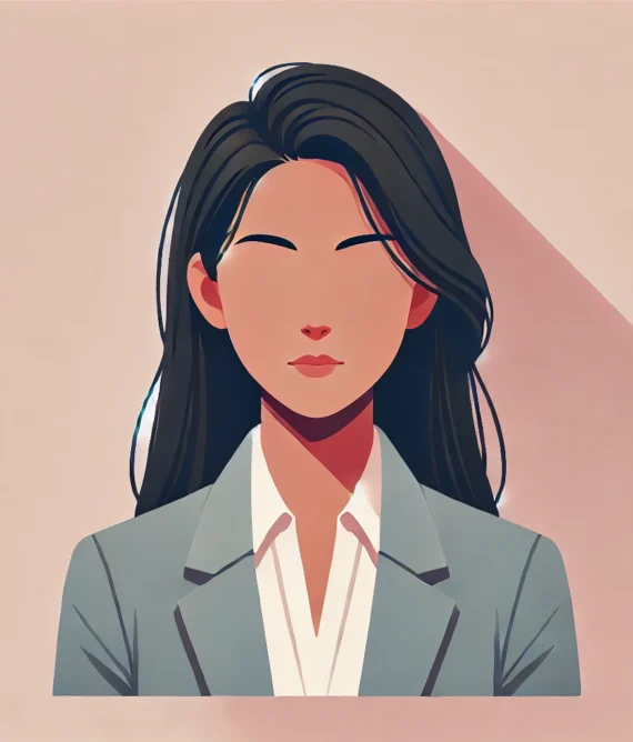 DALL·E 2025-11-11 08.24.06 - Professional avatar headshot in flat vector style, head and shoulders clearly visible and centered. Female character with medium skin tone and long da