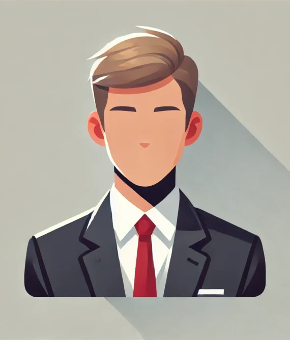 DALL·E 2025-11-11 16.53.19 - Flat vector style professional adult male avatar. Full head and shoulders clearly visible, centered in a clean rectangular format. Male character with