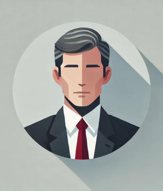 DALL·E 2025-11-11 17.06.03 - Flat vector style professional older adult male avatar. Head and full shoulders clearly visible, centered in a clean rectangular layout. Male characte