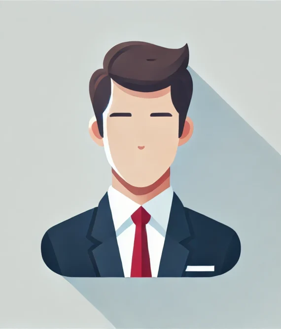 DALL·E 2025-11-11 17.07.00 - Flat vector style professional middle-aged male avatar. Head and full shoulders clearly visible and centered in a clean rectangular layout. Male chara